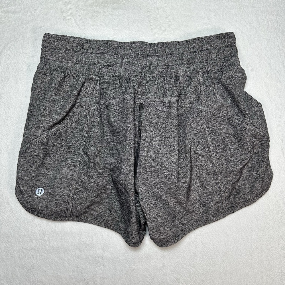 Lululemon Tracker Short V 4" Womens 8 Heathered Gray Athletic Running Gym Shorts - Picture 4 of 14